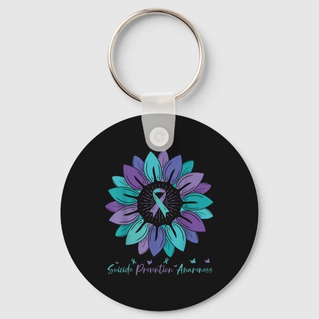 Sunflower Suicide Prevention Awareness Month  Key Ring (Front)
