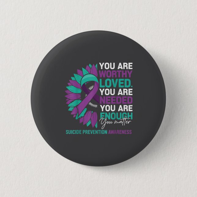 Sunflower Suicide Prevention Awareness Motivationa 6 Cm Round Badge (Front)
