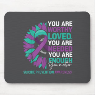 Sunflower Suicide Prevention Awareness Motivationa Mouse Mat