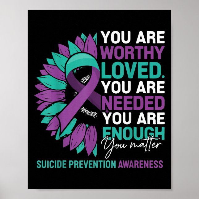 Sunflower Suicide Prevention Awareness Motivationa Poster (Front)