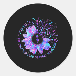 Sunflower Suicide Prevention Awareness Week Semico Classic Round Sticker