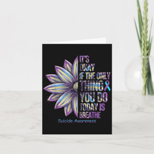 Sunflower Suicide Prevention Awareness Week Teal P Card