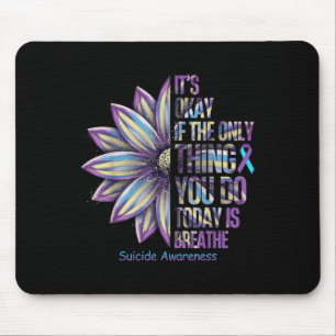Sunflower Suicide Prevention Awareness Week Teal P Mouse Mat