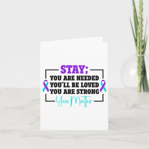 Sunflower Suicide Prevention Suicide Awareness 2 Card
