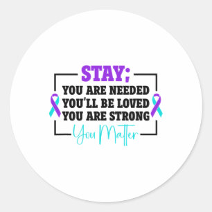 Sunflower Suicide Prevention Suicide Awareness 2 Classic Round Sticker