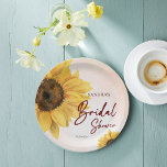 Sunflower summer fall bridal shower printed paper plate<br><div class="desc">Sunflower fall bridal shower template printed plates,  watercolor sunflower for summer fall sunflower bridal shower theme personalised tableware decor.</div>