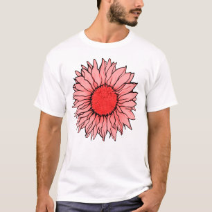 Sunflower-Summer Garden-Pink Rose T-Shirt