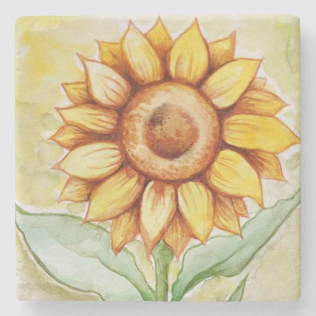 Sunflower Summer Stone Coaster (Front)