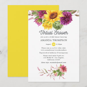 Sunflower Summer Virtual Bridal Shower Invitation