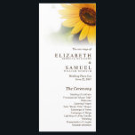 Sunflower Summer Wedding Program Rack Cards<br><div class="desc">Beautiful stylish and modern summer Wedding Program Rack Cards featuring an original photograph of a bright yellow sunflower. This design is a part of a wedding collection. Matching Wedding Invitation,  RSVP Response Card,  Rehearsal Dinner,  Bridal Shower Invitations and Thank You Favour Stickers can be found here:</div>