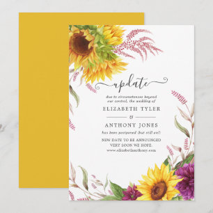 Sunflower Summer Wedding Update Invitation