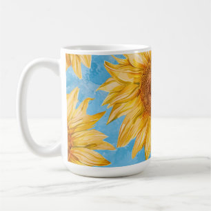 Sunflower Summer Yellow Watercolor Coffee Mug