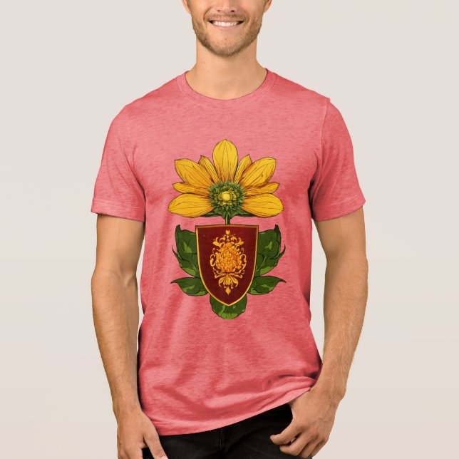 Sunflower & Sun – Symbol of Optimism & Growth  Tri-Blend Shirt (Front)