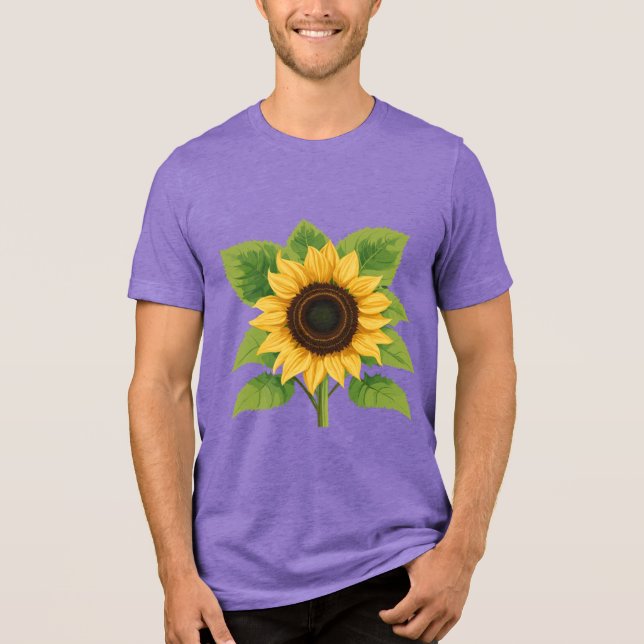 Sunflower & Sun – Symbol of Optimism & Growth Tri-Blend Shirt (Front)