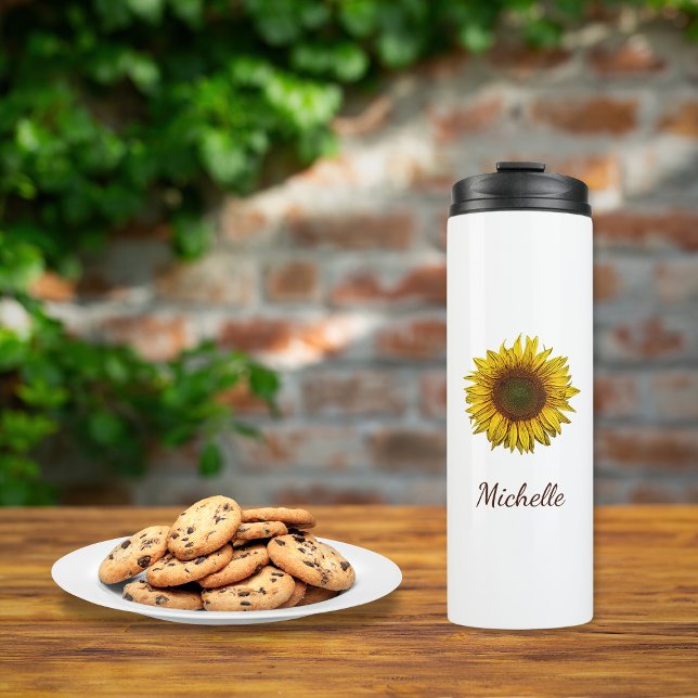 Sunflower Sunflower Rustic Botanical Boho Thermal Tumbler (Creator Uploaded)