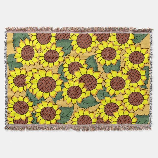 Sunflower,sunflowers Throw Blanket (Front)
