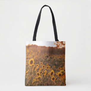 Sunflower Sunset in a Rural Field Colour Tote Bag