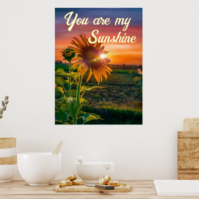 Sunflower Sunset Photo You My Sunshine  Foil Prints (In Situ (Kitchen))