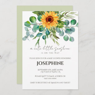 Sunflower Sunshine Fall Baby Shower Invitation