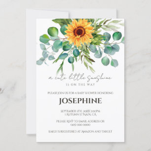 Sunflower Sunshine Fall Baby Shower Invitation