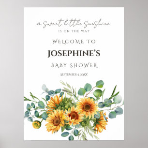 Sunflower Sunshine Fall Baby Shower Welcome Sign