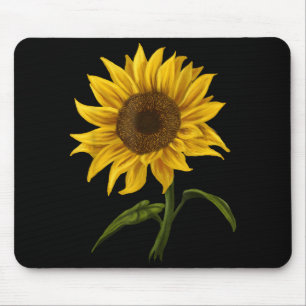 Sunflower Sunshine Floral Watercolor Flower Mouse Mat