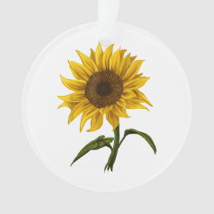Sunflower Sunshine Floral Watercolor Flower Ornament