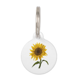 Sunflower Sunshine Floral Watercolor Flower Pet Tag