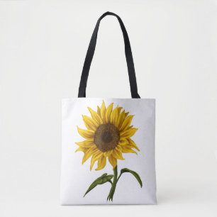 Sunflower Sunshine Floral Watercolor Flower Tote Bag