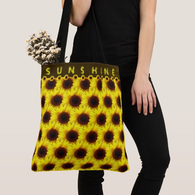 Sunflower Sunshine Large Carry-all   Tote Bag (Close Up)