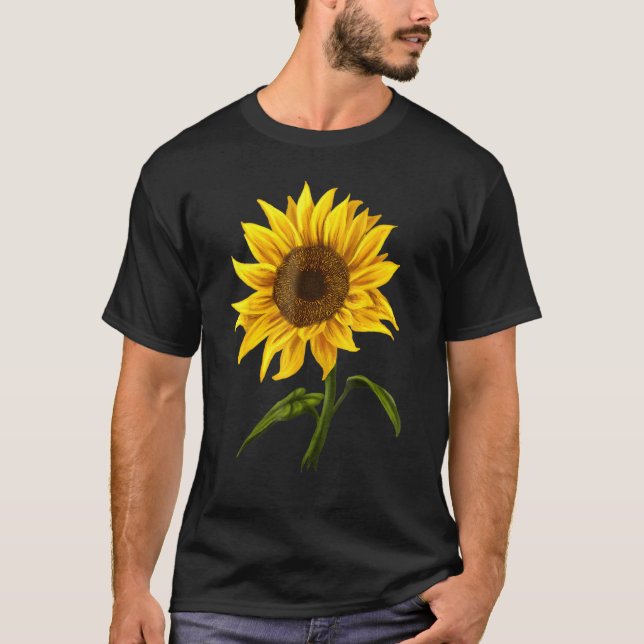 Sunflower Sunshine Watercolor Flower beautiful flo T-Shirt (Front)