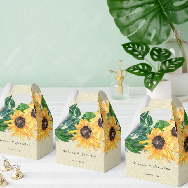 Sunflower Sunshine Wedding Favour Box (Creator Uploaded)