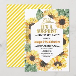 Sunflower Surprise Anniversary Party Invitation