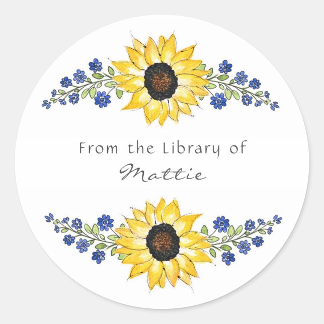 Sunflower Swags Classic Round Sticker (Front)