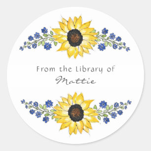 Sunflower Swags Classic Round Sticker
