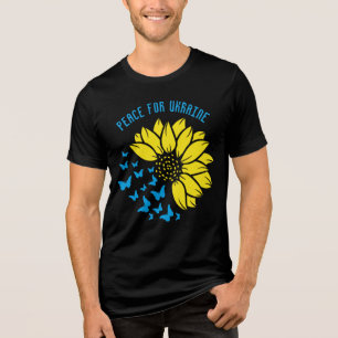 Sunflower symbol of Peace. Peace for Ukraine.  Tri-Blend Shirt