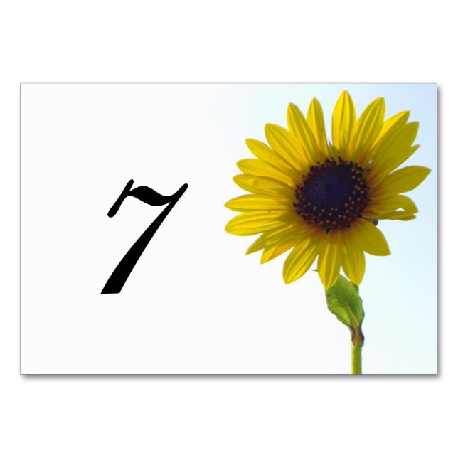 Sunflower Table Number (Back)