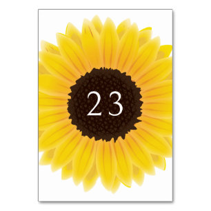 Sunflower Table Number
