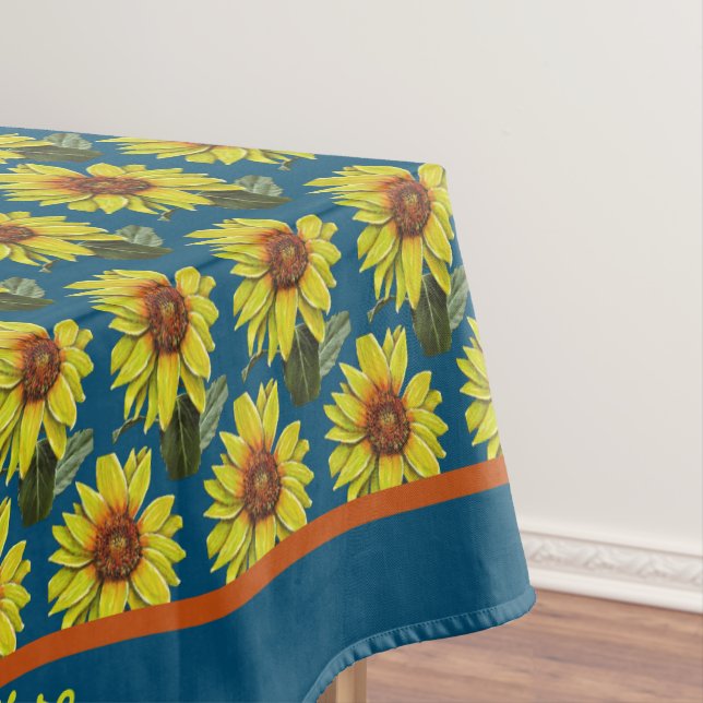 Sunflower Tablecloth - Optional Personalisation (In Situ)