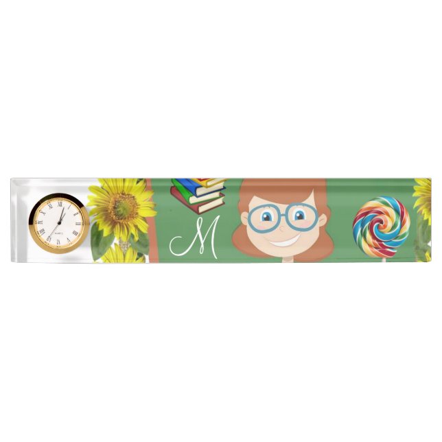 Sunflower Teacher Desk Nameplate (Front)