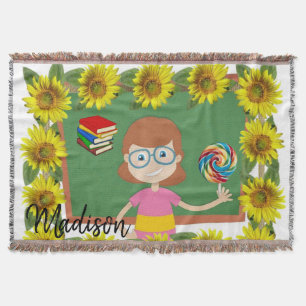 Sunflower Teacher Throw Blanket
