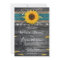Sunflower Teal Burlap Lace Rustic Wood Wedding