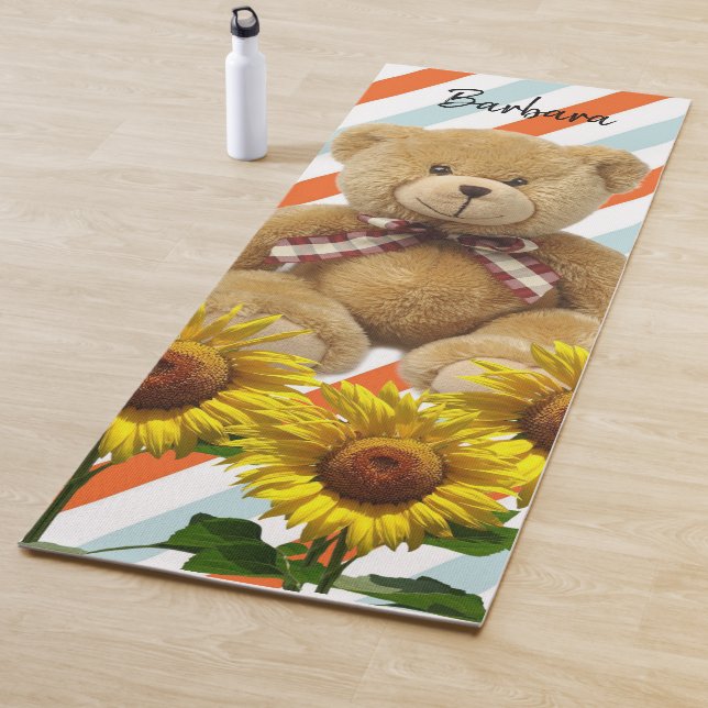 Sunflower Teddy Bear Yoga Mat (In Situ)