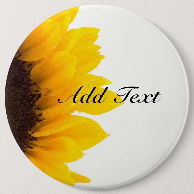 Sunflower template 6 cm round badge (Front)
