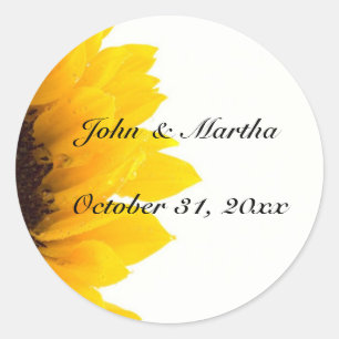Sunflower template classic round sticker