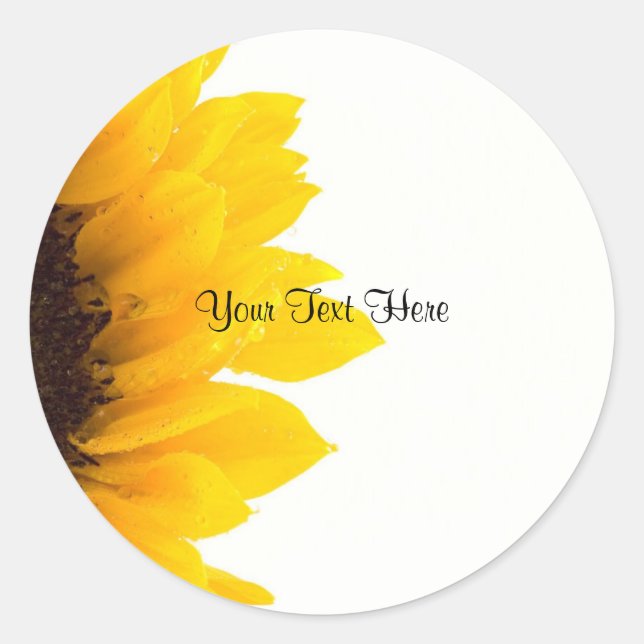 Sunflower template classic round sticker (Front)