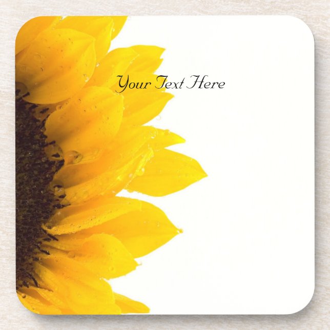 Sunflower Template, Personalise Coaster (Front)
