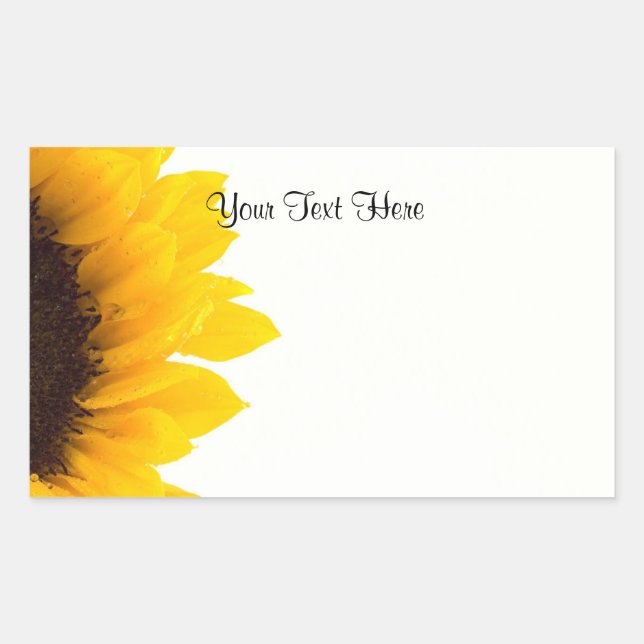 Sunflower Template, ready to personalise, Rectangular Sticker (Front)