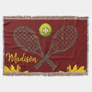 Sunflower Tennis Throw Blanket