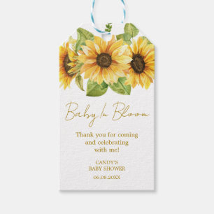 Sunflower Thank you Baby Shower Gift Tags